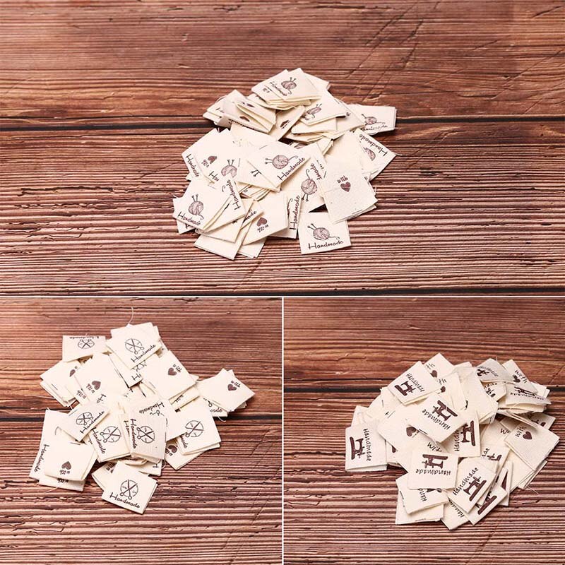 50 stk håndlavede etiketter tags stof gør syning håndværk til tøjposer diy