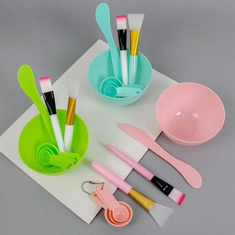 【B】7-teiliges DIY-Gesichtsmasken-Mischset Gesichtsmasken-Mischschüssel-Set Gesichtsmaskenschüssel, Spatel, Silikon-Gesichtsbürsten, Löffel