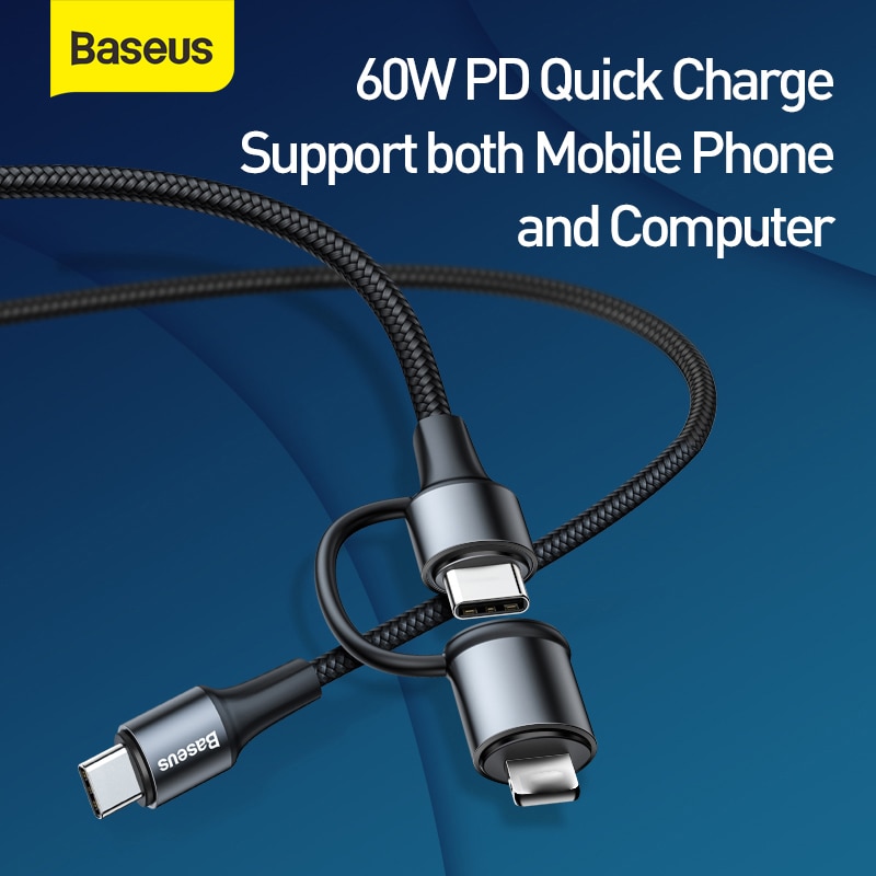 Baseus 2w1 60W rodzaj-c kabel USB szybkie ładowanie wsparcie ładowarka robić notebooka USB kabel robić transmisji danych transmisja drutu kabel USB robić szybkiego ładowania