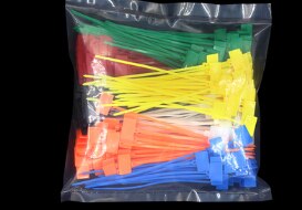 Farve skiltning kabelbånd 4*150 etiket nylon kabelbånd plast netværkskabel mærkning kabelbånd tilstrækkelig mængde  of 250 tegn: Flerfarvet