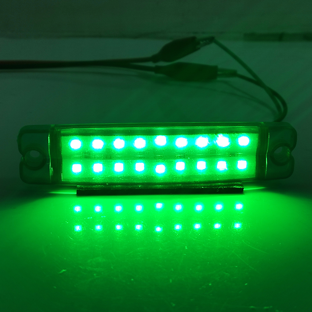 18 LED-Leuchten für LKWs, 12 V, 24 V, seitliches Signallicht, LKW-Anhänger, Warnung, Notfalllampe, Autozubehör, verrotten, Weiß, Gelb, Blau: Grün / 4300k