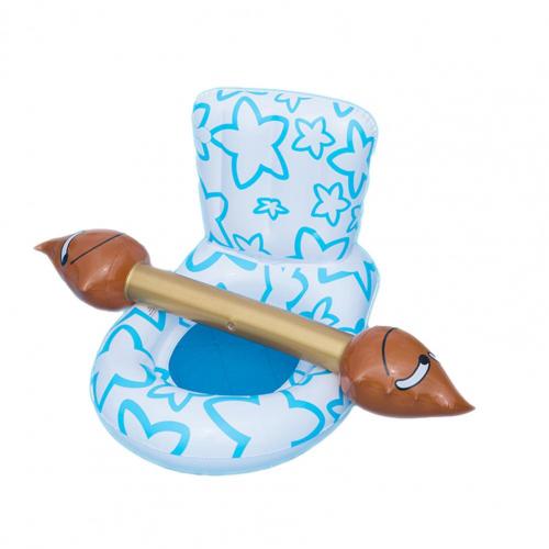 Inflatable Float Lightweight	Safety Toilet Shaped Attractive PVC Stable Water Sports Lounger Chair Mat for Adults: white