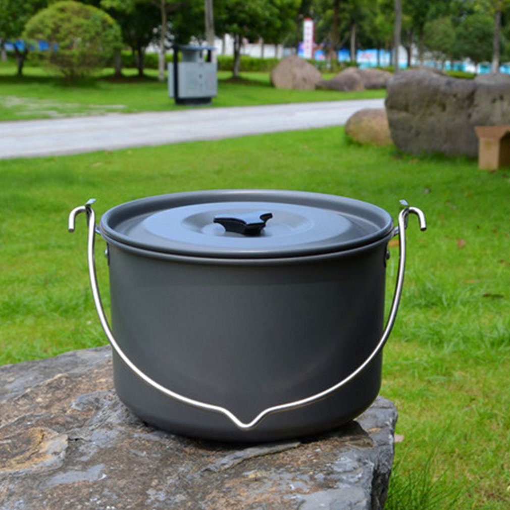Pícnic al aire libre colgante grande olla 6-8 personas Camping Super olla grande e individual ligero calentamiento rápido olla