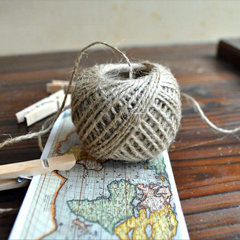 1 rulle 30m naturlig brun jute hamp reb garn snor snor skaft håndværk gør diy