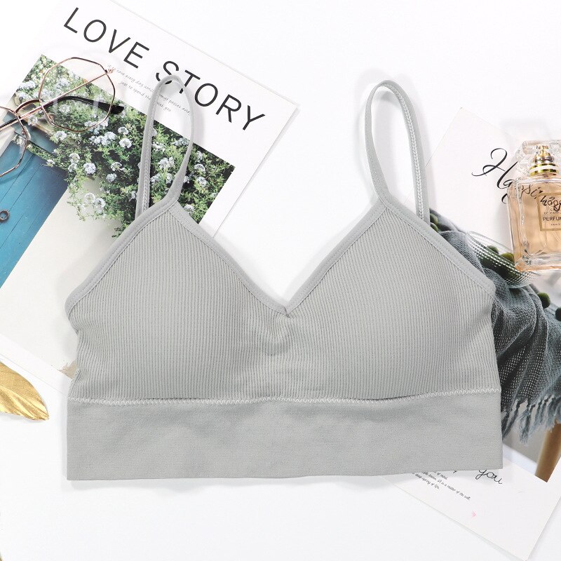 Japan Original Single 3.0 Big U Cross No Steel Ring Beautiful Back Bra Ladies Seamless Underwear Sports Vest Underwear: gray