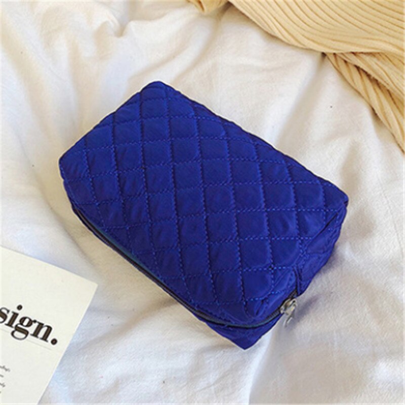 Bolsa de viaje multifunción para cosméticos, bolsa para estuche de maquillaje, organizador de aseo personal, negro, azul, rosa, morado y naranja: Azul