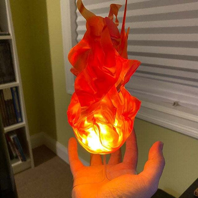 Simulation Floating Fireball Lamp Artificial Fire Flame With Clear Wearable Stand Halloween Decor Props C1