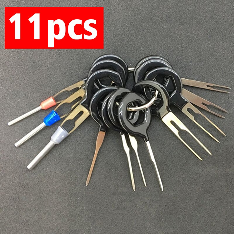 Ferramenta p/ remoção plug terminal automotivo, acessórios para extração de conector, engaste, fio elétrico, pino, chave, 18 peças