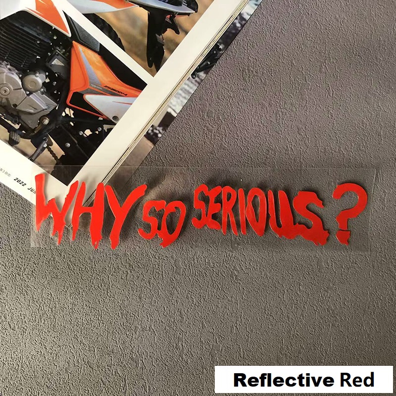 Why So Serious Decals Motorcycle Stickers Car Reflective Stickers Joker Personality Letters Decorative Lamp Vinyl: army green