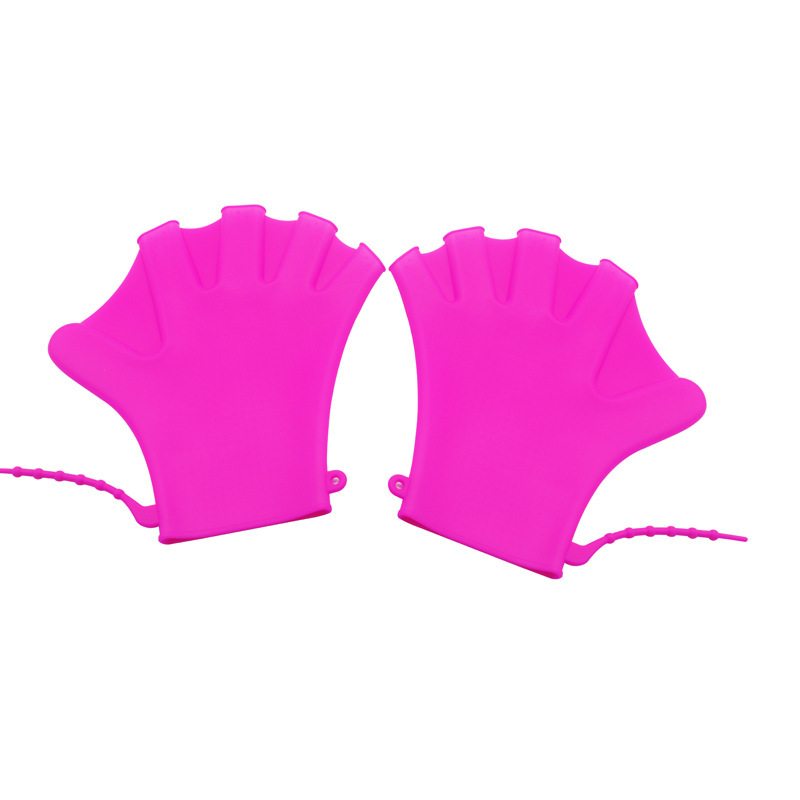 Silicone Swim Fins Adjustable Diving Duck Fins for Adults and Children Practice Swimming Gloves