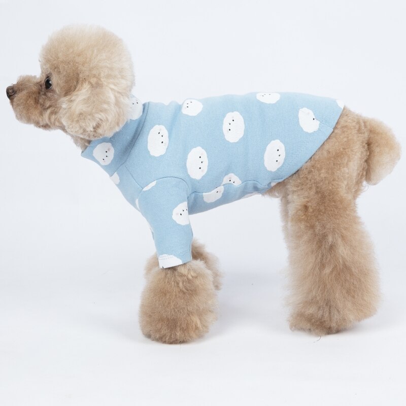 Husdjur hundar kläder söt bichon frise mönster skjorta för små hundvalpar pudel fransk bulldog kläder