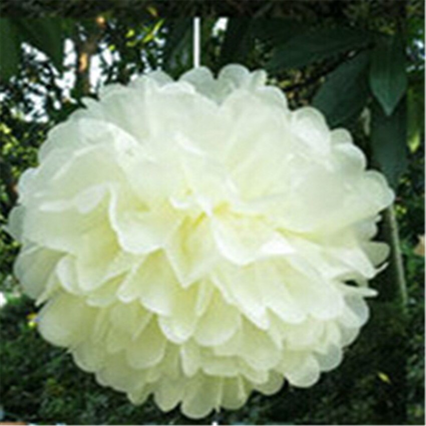 10 st 20cm hängande silkespapper pom poms papper blomboll hem trädgård gör-det-själv bröllopsrum dekoration fest layout tillbehör 6 zsh 014: Champagne