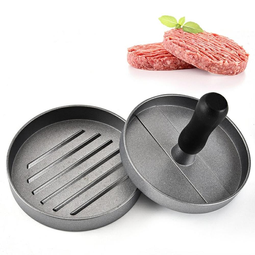 Nonstick metall hamburger trykk hjem kjøkken 11cm burger patties biff lammekoteletter manuell trykk runde form combo kjøttverktøy