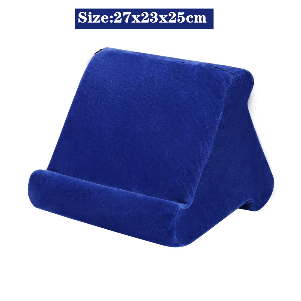 Soft Sponge Pillow Tablet Stand Multi-Angle Desktop Tablet Stand Holder for iPad /Huawei /Samsung Pillow Pad: L Blue 27x23x25cm