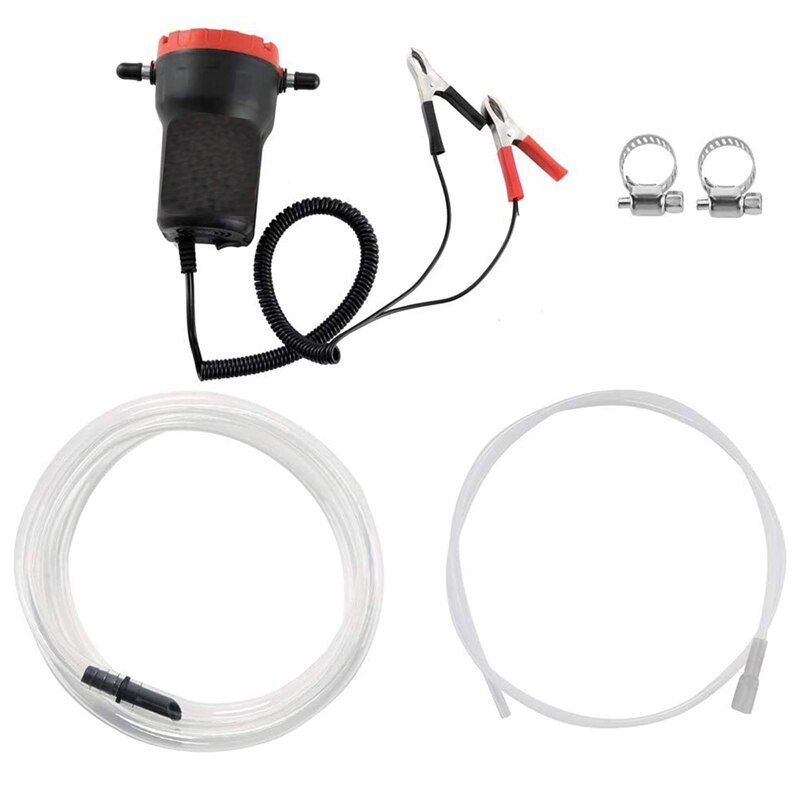 12V 60W Oil Change Pump Extractor,Oil/Crude Oil Fluid Pump Extractor Scavenge Oil Change Pump Transfer Suction Red Case