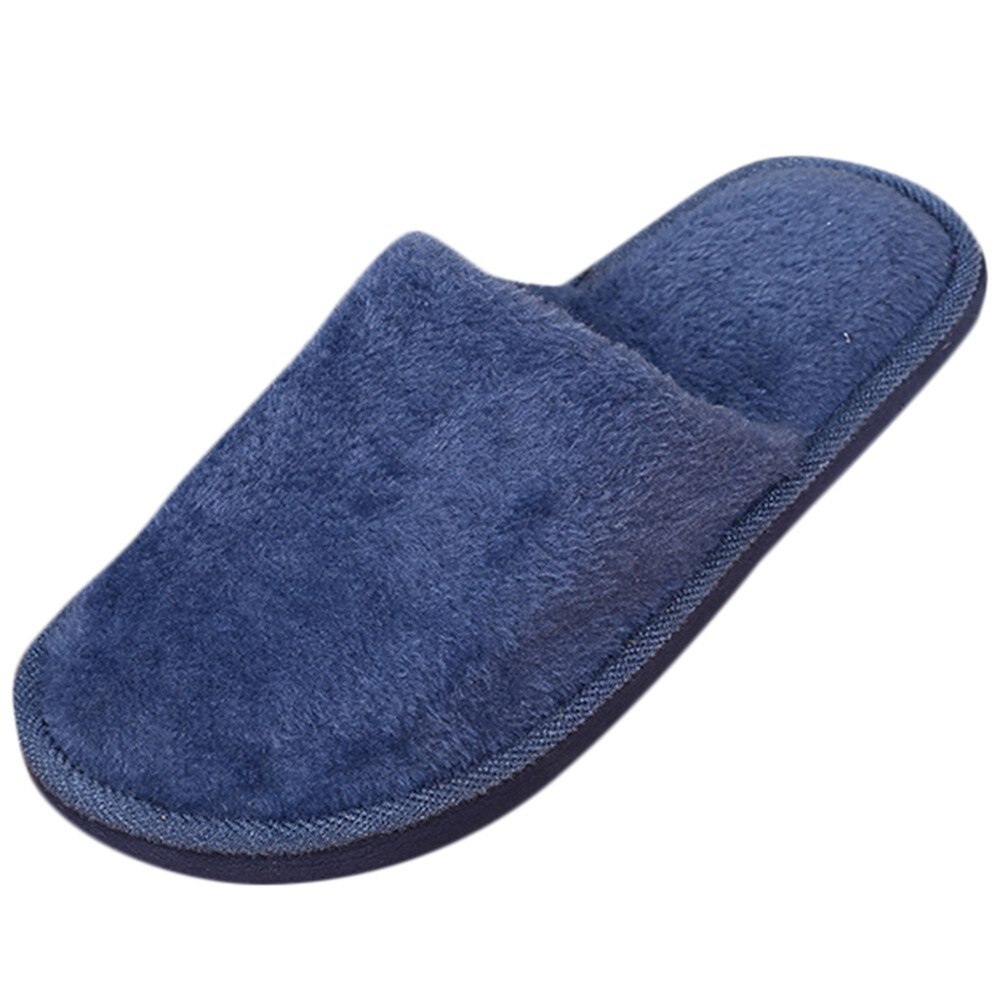 Platte Schoenen Flop Slip-On Mannen Thuis Pluche Zachte Slippers Binnenshuis Anti-Slip Winter Floor Slaapkamer Schoenen Winter warm Katoen Slippers # S: 1 / 42