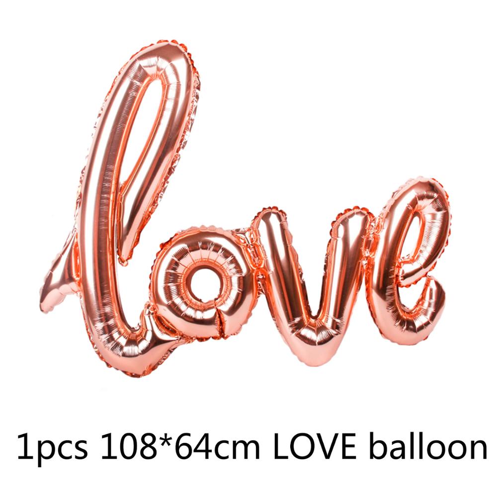 Rose Gold Valentijnsdag Ballonnen Set Siamese Liefde Letters Folie Ballon Verjaardag Wedding Anniversary Party Decoratie Benodigdheden 8D