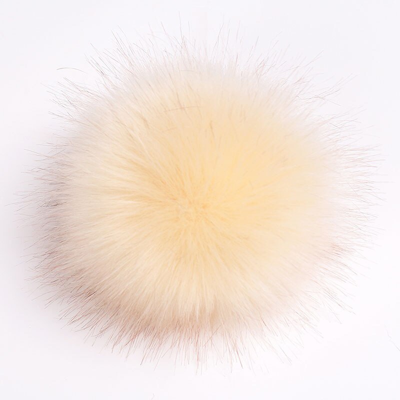 12cm lapin Pom Pom porte-clés véritable fourrure boule pompon voiture porte-clés lapin fourrure boule porte-clés Pompons sac breloques avec chaînes porte-clés: Beige