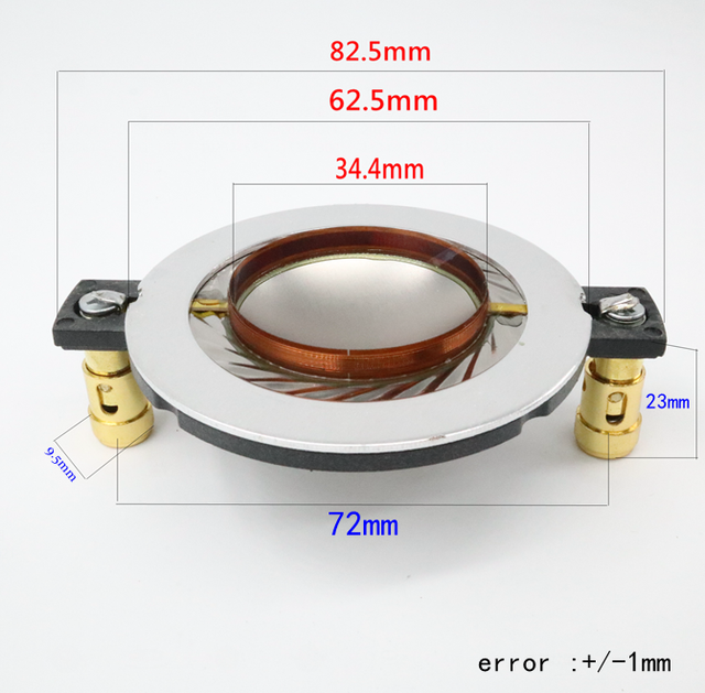 Membrana de Bobina de voz de Tweeter, accesorios de reparación de altavoz de agudos de película de titanio, piezas DIY, 34,5 38 44,5 51,5 72 74 Core: 1Piece / 34.4mm