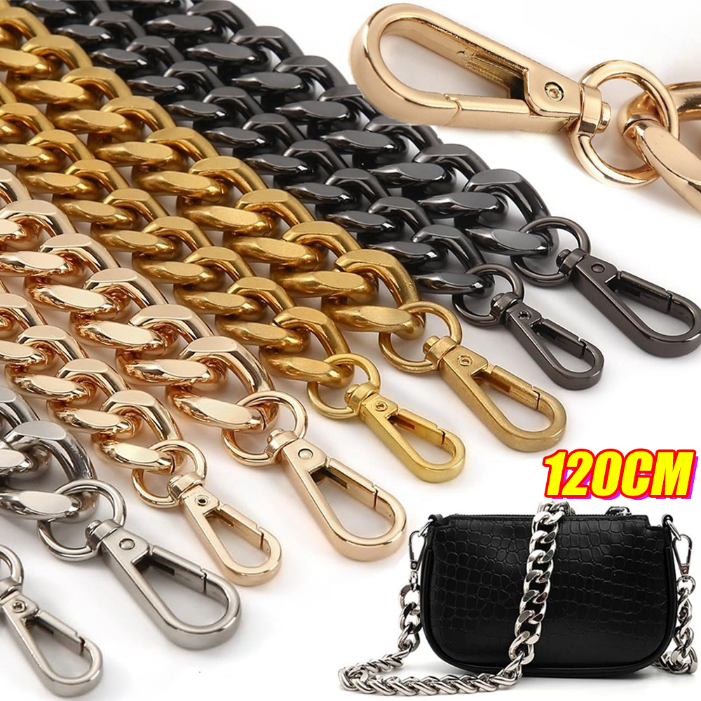 Metalowy aluminiowy łańcuszek do torby z uchwytem na ramię torebka typu crossbody torba Diy metalowe łańcuszki zamienne części torby akcesoria