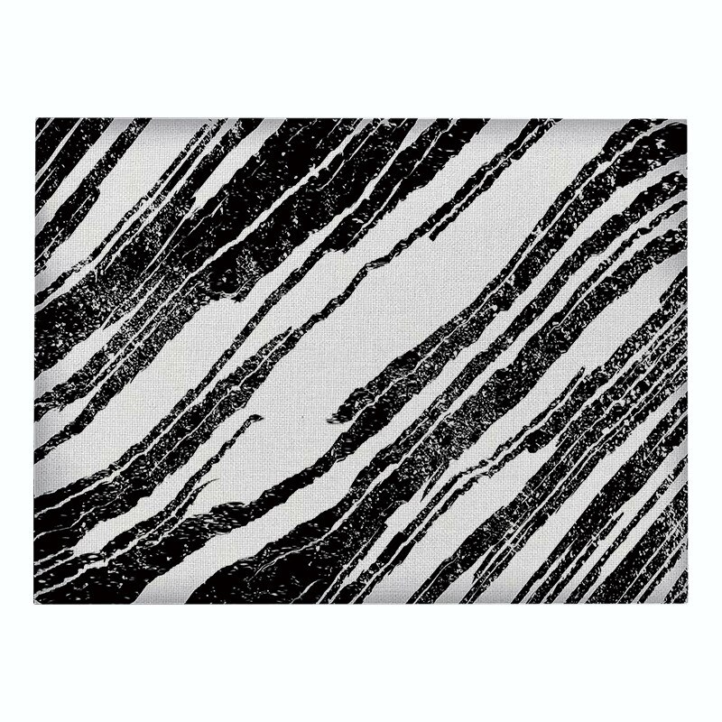 Schwarz Weiß Plaid Geschirr setzt Baumwolle-leinen Matten Küche Tisch Tuch matt Hause Dekorative Untersetzer Esstisch Pad: 87 / ca 210X320MM