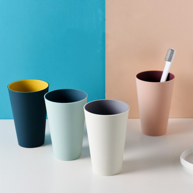 Pp materiale tandbørsteholdere vasker drikke nordisk stil plastkop hjem badeværelse letvægts tandkrus 400/300ml
