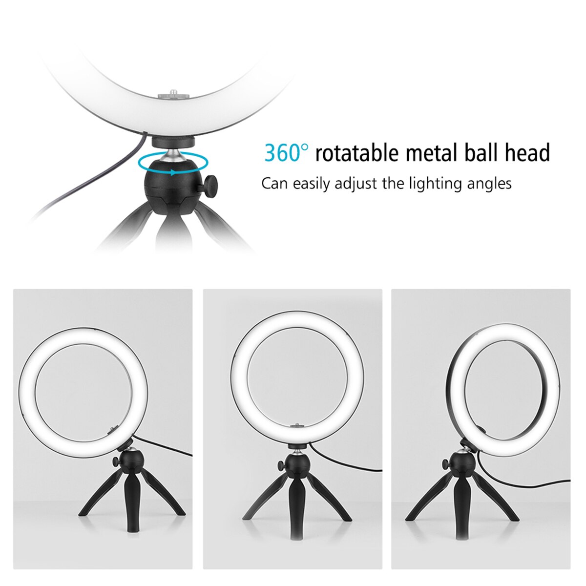 12/22/32cm Ring Light LED Dimmable Lamp Photography Selfie Photo Studio Makeup Ring Lights Multi-Functions Video Live Lamp