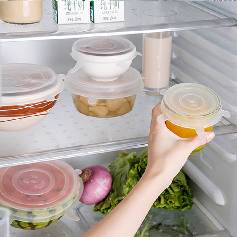 Couvercle scellé en plastique Silicone | 6 pièces, couvercle pour conservation des aliments de alimentaire, couvercle de cuisine, film extensible, couvercle peut être recyclé, outil ménager