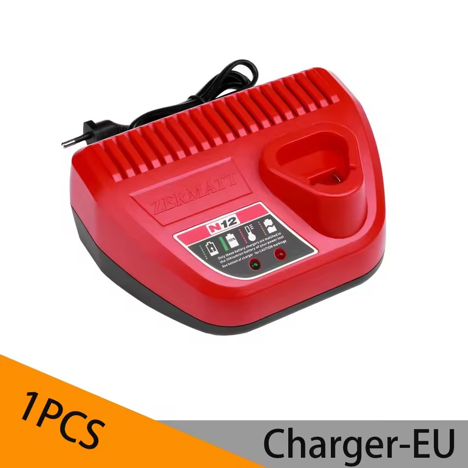 N12 N14 N18 Li-ion Battery Charger for Milwaukee 12 V 14.4V 18V C1418C 48-11-1815/1828/1840 Series Power Tool Charger EU/US Plug: Pink