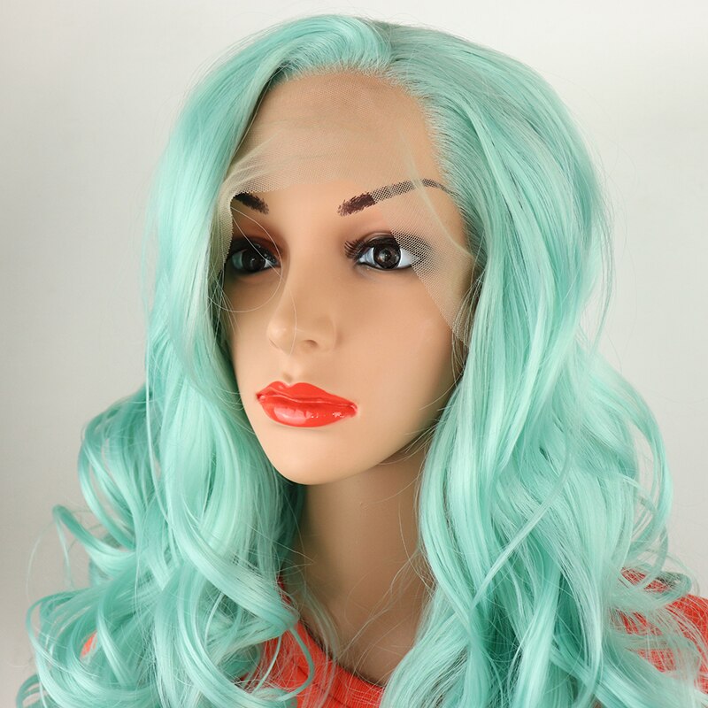 Blue Lace Front Wig Synthetic Hair Wigs For Women Long Nature Silky Wave Wigs For Cosplay