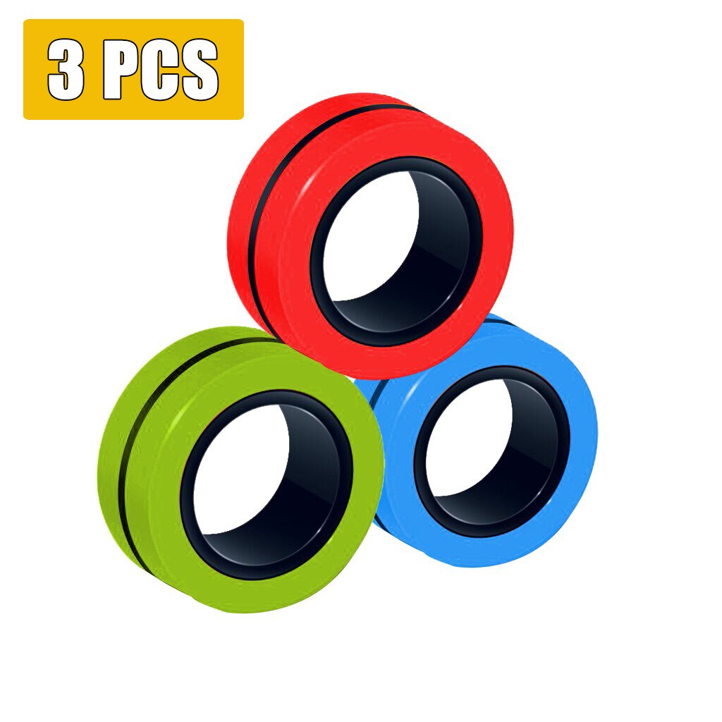 Best Fidget Spinner Magnetic Bracelet Ring Unzip Toy Anti-stress Magic Ring Props Tools Decompression Toys Игрушки Для Детей: 3PC C
