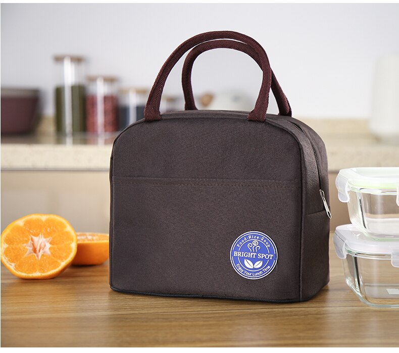 Dikke Lunchbox Tas Isolatie Handtas Riem Rijst Zak Lunch Tas Kantoormedewerker Student Draagbare Lunchbox Tas: Dark Brown