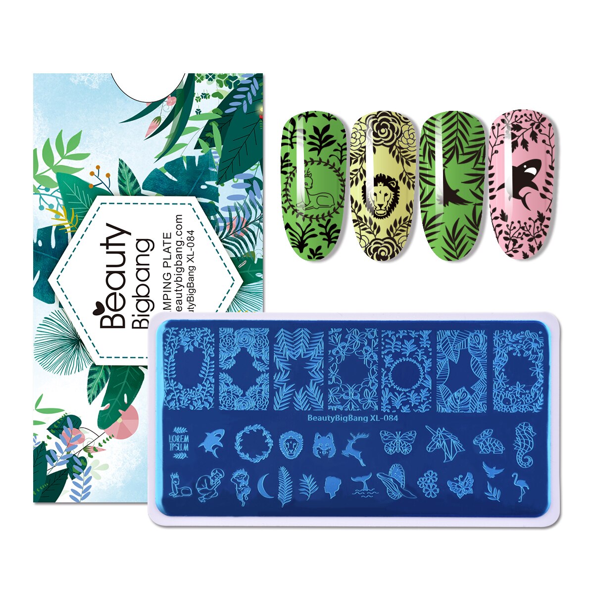 BEAUTYBIGBANG-Placa de estampado de hojas naturales, plantilla de imagen de de plantas, plantillas para uñas, esténculos para uñas