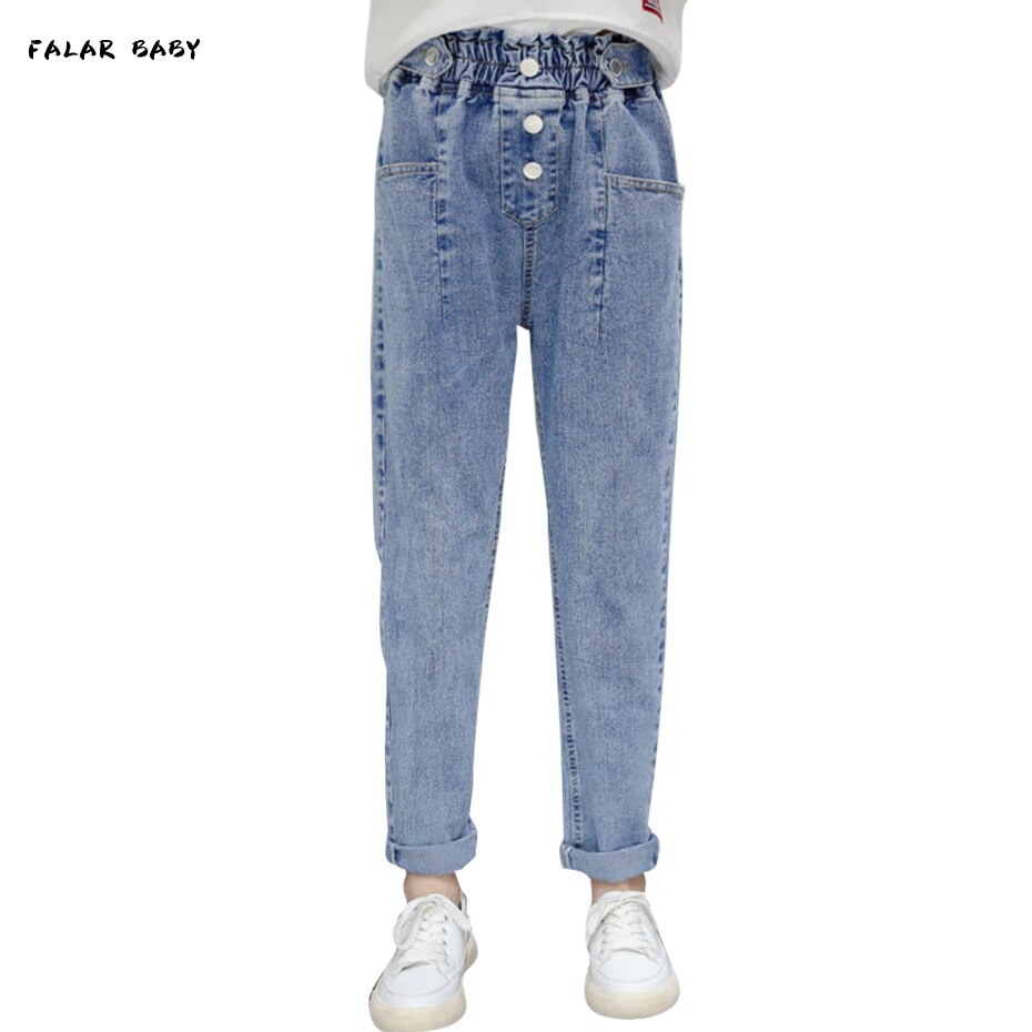 Jeans Pour Filles Bouton Mouche Fille Jeans Enfant Décontracté Style Jeans Enfant Printemps Automne enfants Vêtements 6 8 10 12 14