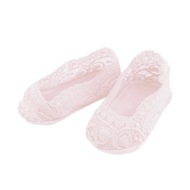 Baby Mädchen Spitze Socken Sommer Infant Kleinkind Solide Atmungsaktiv Unsichtbare Spitze Weiche Nicht-slip Socke calcetines: Rosa / 12m