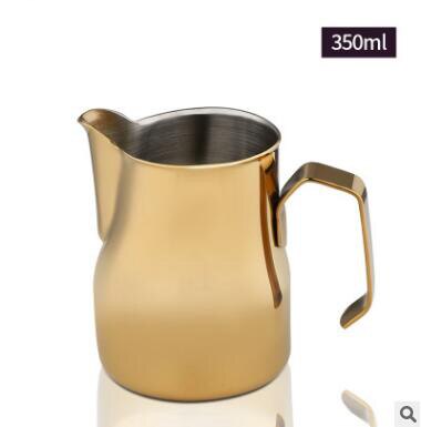 1pc 350ml Coffee Pitcher Barista Craft Coffee Stainless steel coffee art: Golden-350ml