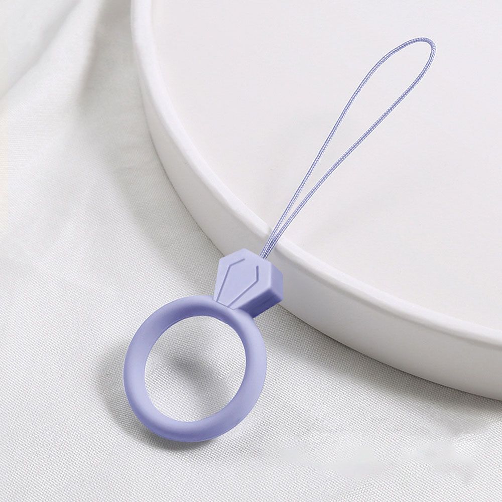 Universal Shatter-resistant Anti-lost Pendant Ring Strap Silicone Ring Mobile Phone Lanyard Keys Phones Strap: light purple