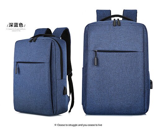 Laptop usb rygsæk skoletaske rygsæk anti-tyveri mænd rygsæk rejse dagtasker mandlige fritids rygsæk mochila: Blå