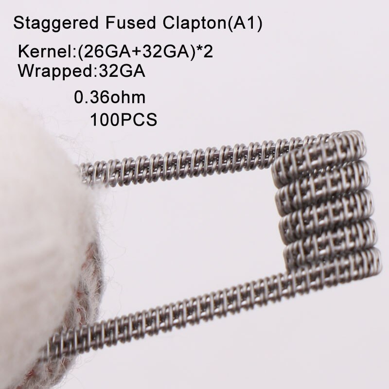 XFKM 100 stks/pak Giant juggernaut coils Seper juggernaut Clapton coil Alien taiji super Clapton Verwarming Weerstand rda coil: stagg-fu-a1-100