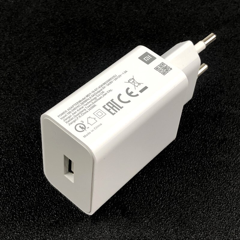 Oryginalna szybka ładowarka Xiao mi QC 3.0 18W ue adapter szybkiego ładowania TypeC kabel dla mi 9 SE 9T uwaga 10 A3 redmi uwaga 7 8 zawodowiec K20 zawodowiec: nowy 18W ładowarka