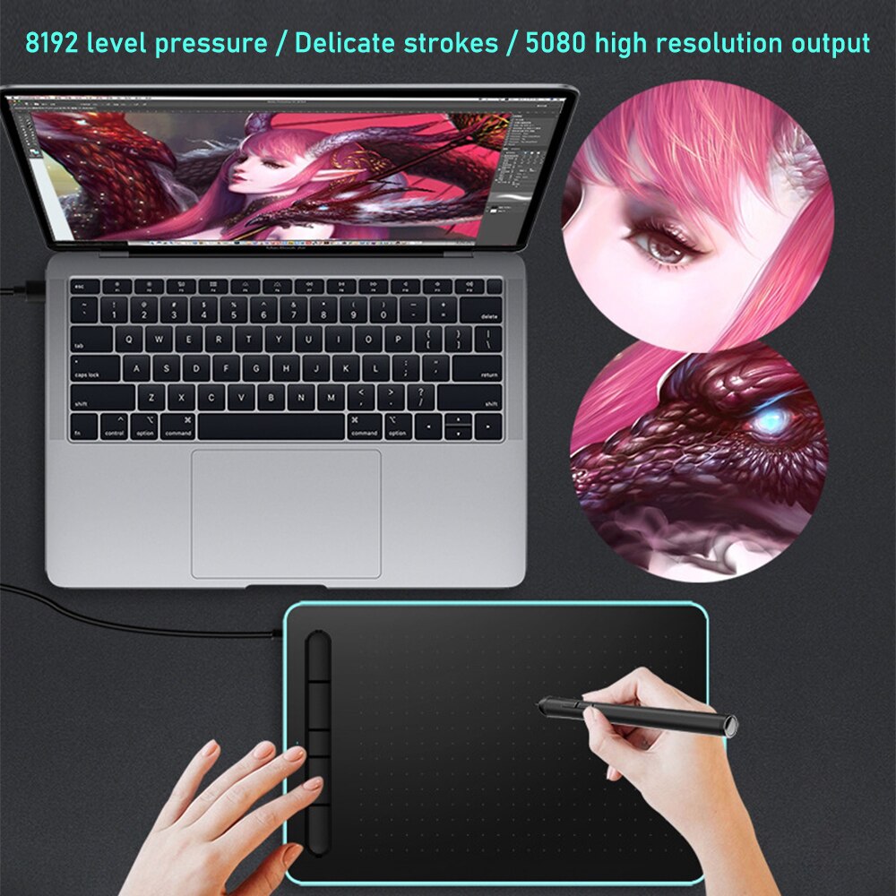 10 inch WP9620 Master Graphic Tablet 8192 Levels Digital Drawing Tablet No need charge Pen Tablet Support Android Phone