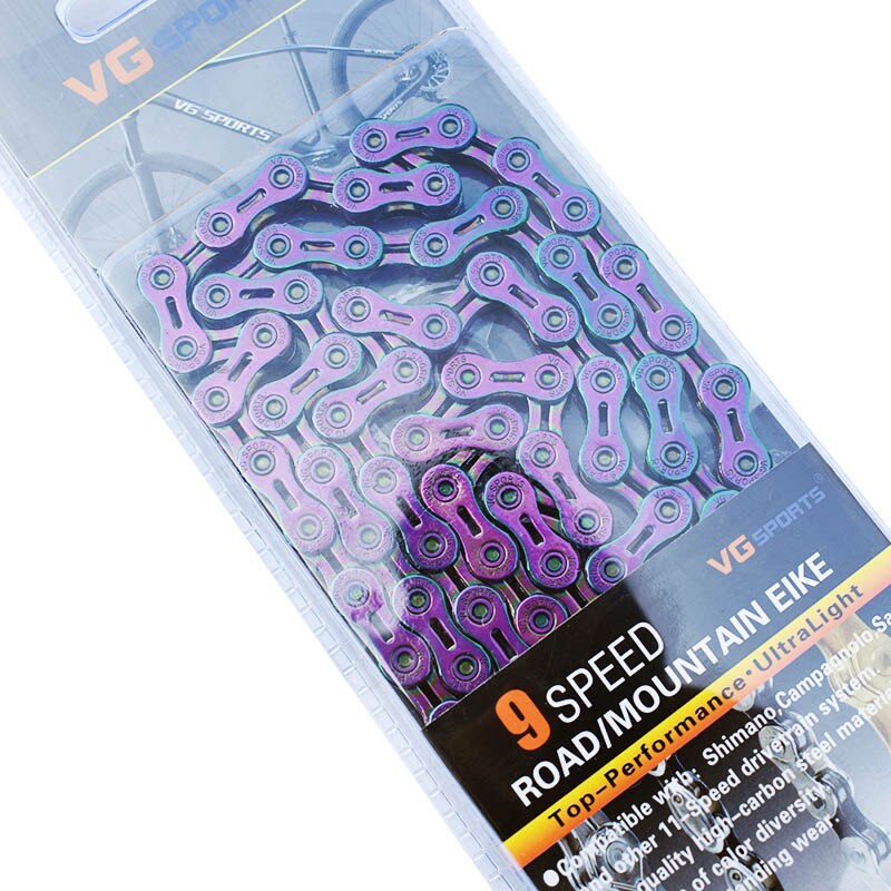 Vg Sport 8 9 10 11 Speed Bike Chain Accessoires Undefined Half Volledige Hollow 116L Zilver Goud Kleurrijke Mountain Mtb racefiets: 9s half hollow