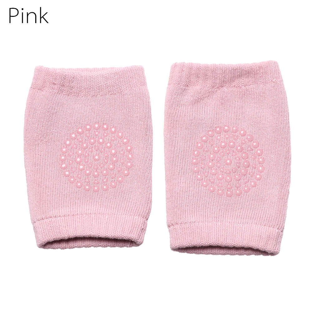 Un par de calcetines transpirables de seguridad para niños que gatean, almohadillas de seguridad para bebés, calentadores de piernas para bebés, calcetines transpirables antideslizantes para gatear: A-pink