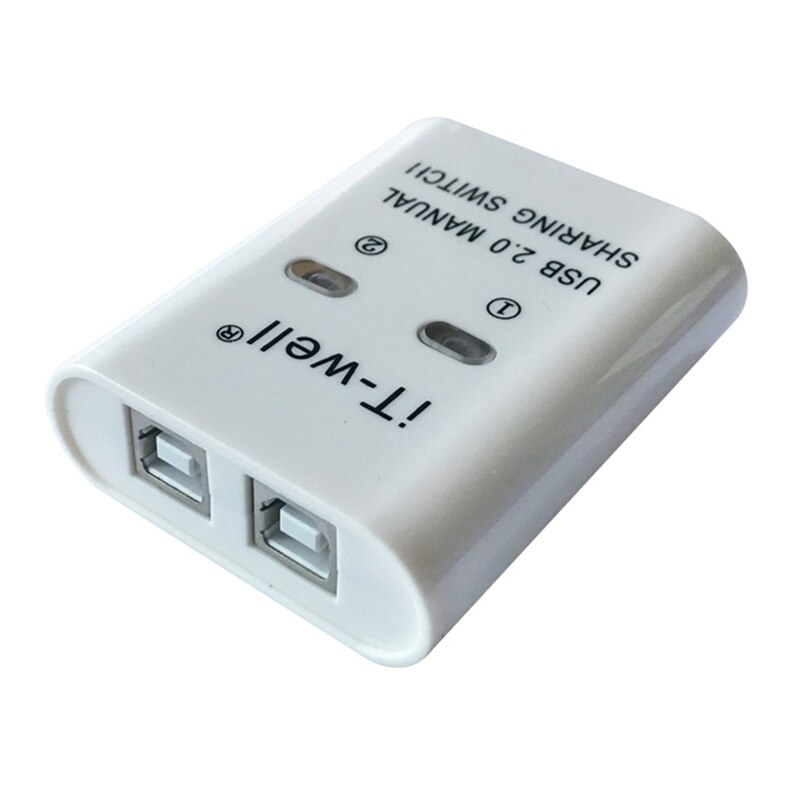 USB Switch Selector KVM Hub Adapter 2 PC Sharing 1 USB Printer Share Devices: White