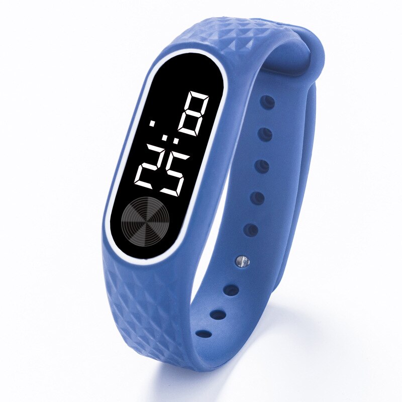 neue Stilvolle kinder LED Digitale Sport Uhr Jungen Mädchen Unisex Frauen Männer Elektronische Silikon Armband Armbanduhr: Blue White