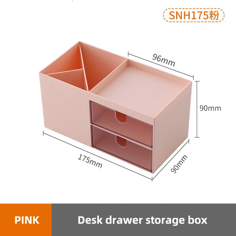 Make-up organizer lades plastic cosmetica opbergdoos sieradencontainer make-up koffer make-up kwasten houder organizers: Roze