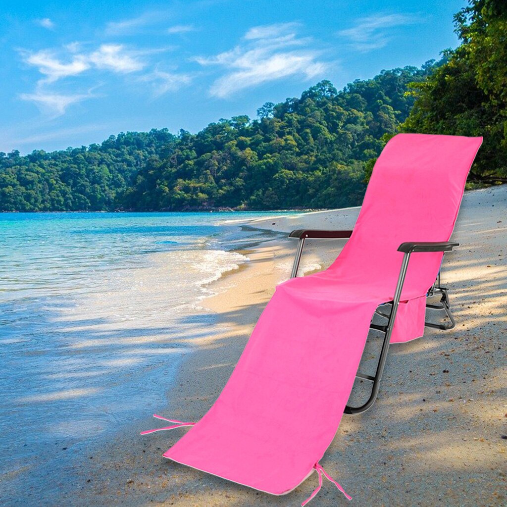Lounge Chair Cover Microfiber Chaise for Beach Sun Lounger Swimming Hotel: Red