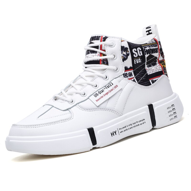 Quheng Mannen Schoenen Herfst Winter Hoge Top Schoenen Board Schoenen Daddy Casual Schoenen Onhandig Sneaker 39-44 eu: Black / 39