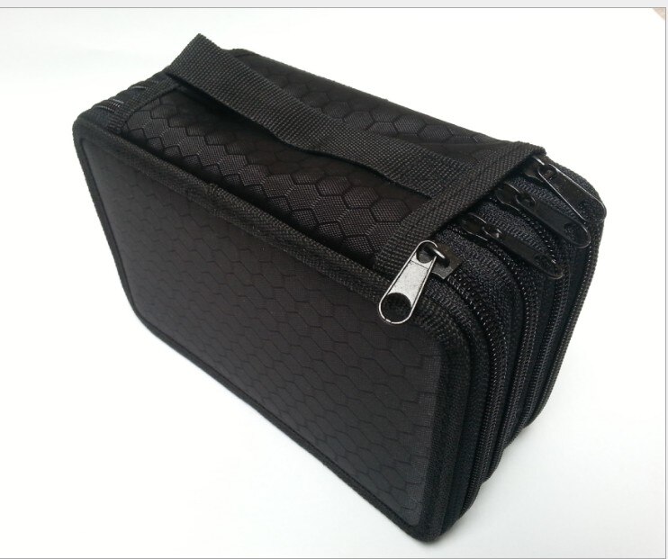 Hoge Capaciteit Doos Stationaire Pen Bag Make Opbergtas Pen Etui Opbergdoos Coin Houder Pen Briefpapier Case: Black