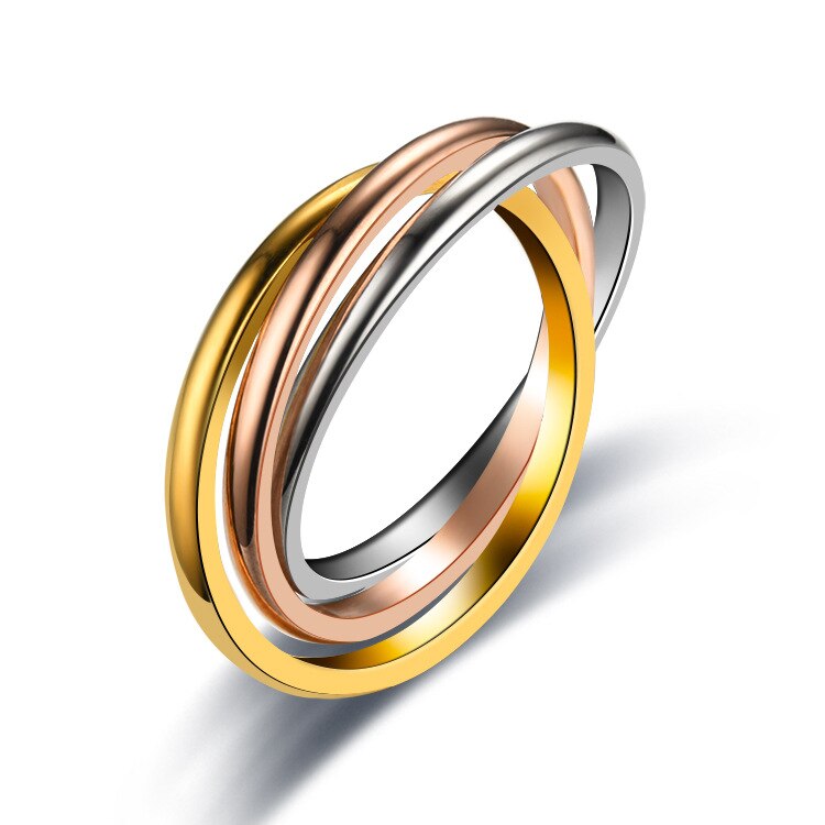 Interlocked Stackable Rings BAECYT Silver Color Triple Rolling Ring Three In O... – Vicedeal